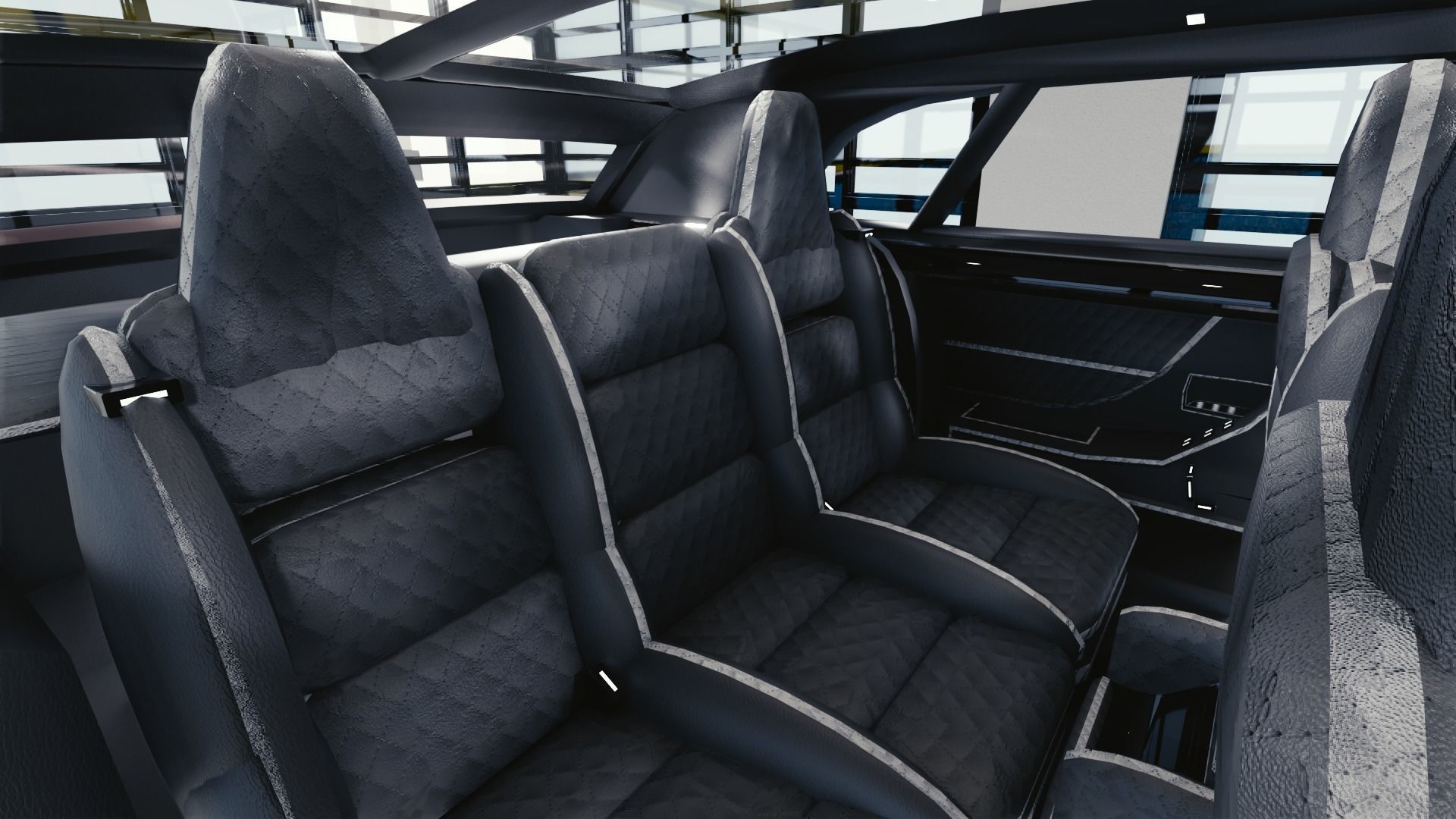 BLENDER EEVEE Brandless Small 4 door hatchback Low-poly 3D model_9