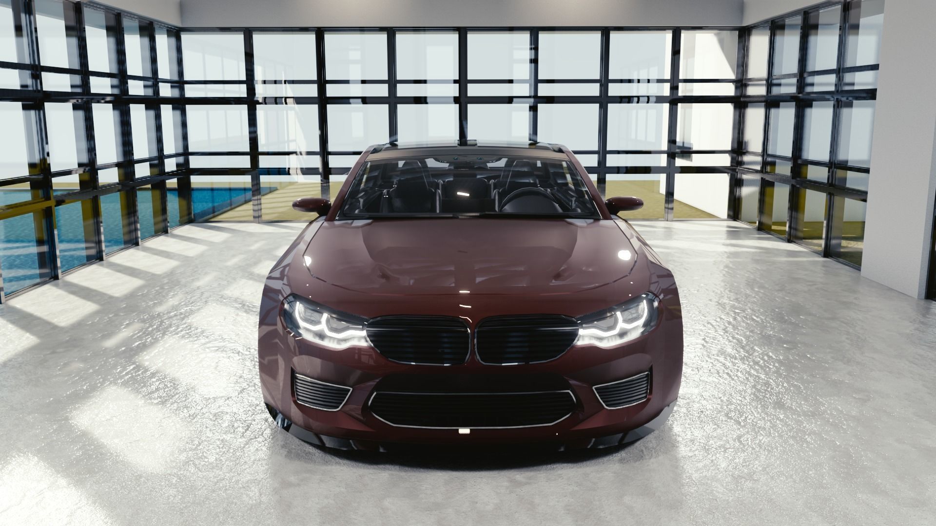 BLENDER EEVEE Brandless Small 4 door hatchback Low-poly 3D model_3