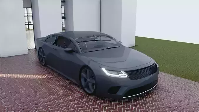 BLENDER EEVEE Brandless Mid Size 2 door sedan