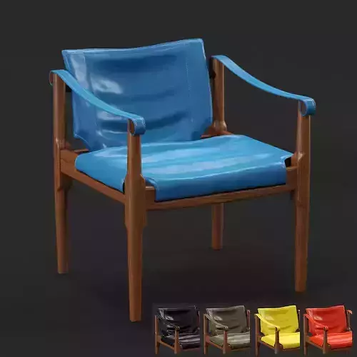 Douglas Heaslet Mid Century Modern Safari Chair 3D model
