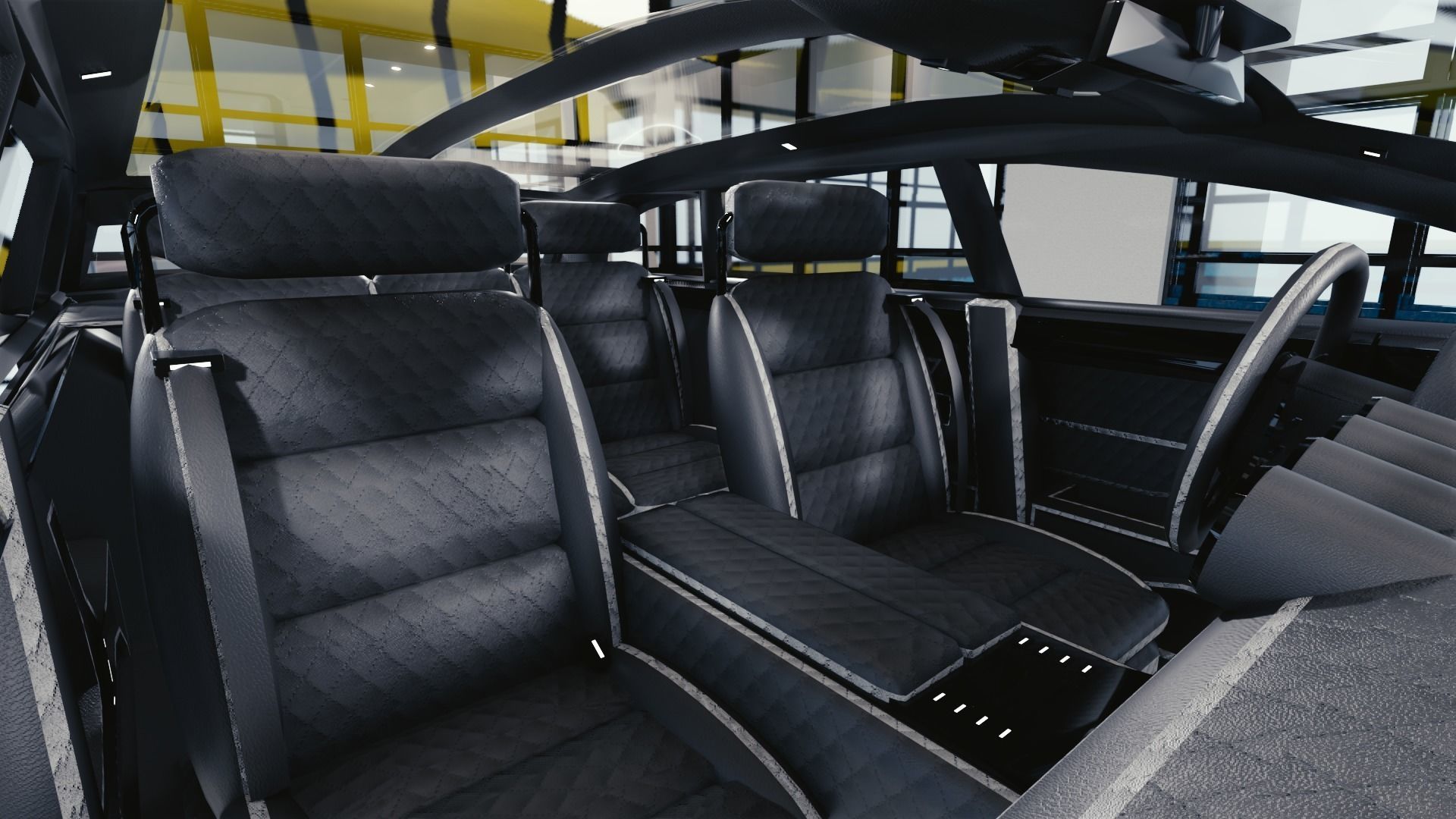 BLENDER EEVEE Brandless Mid Size 4 door wagon Low-poly 3D model_7