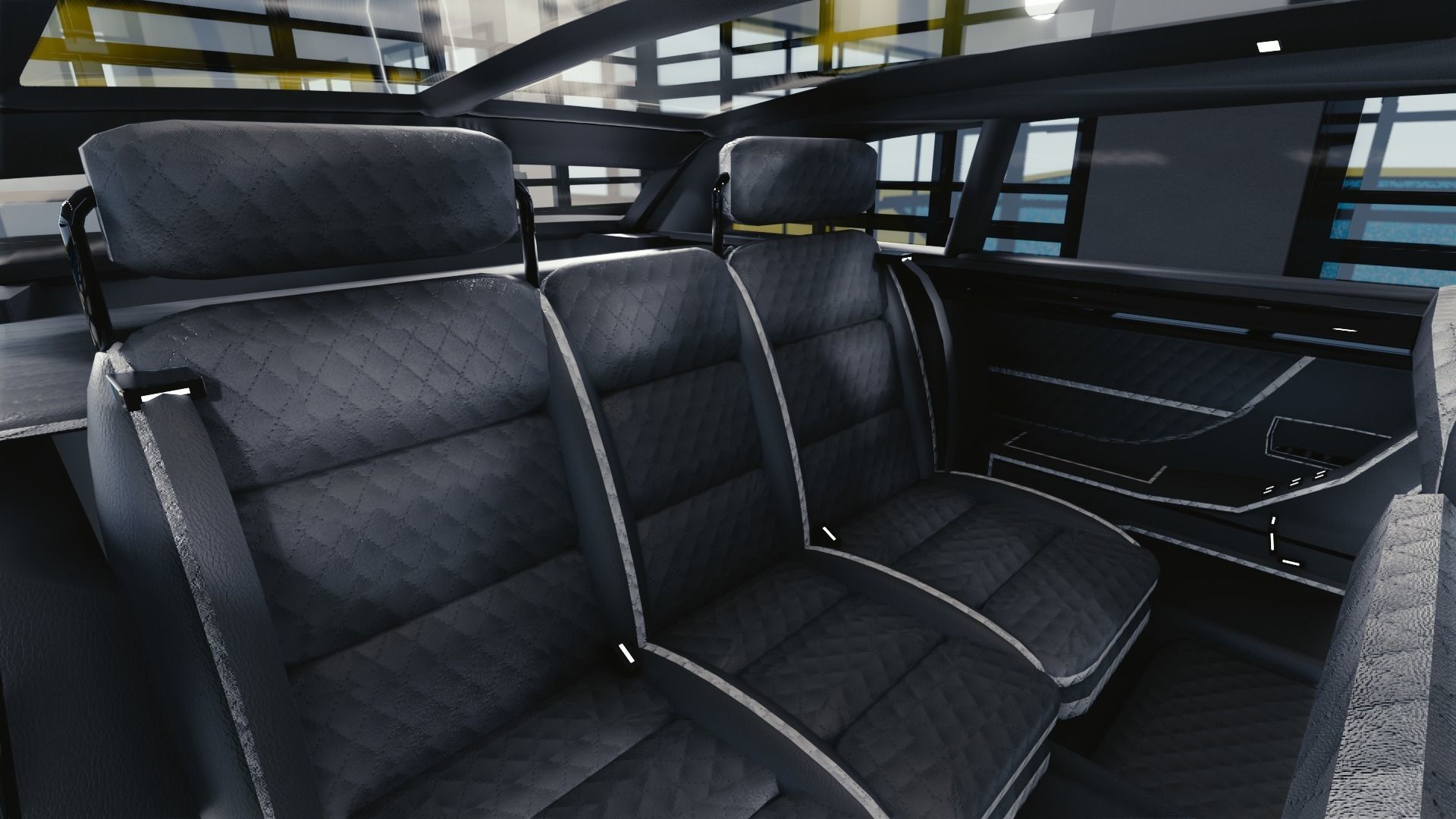 BLENDER EEVEE Brandless Mid Size 4 door wagon Low-poly 3D model_9