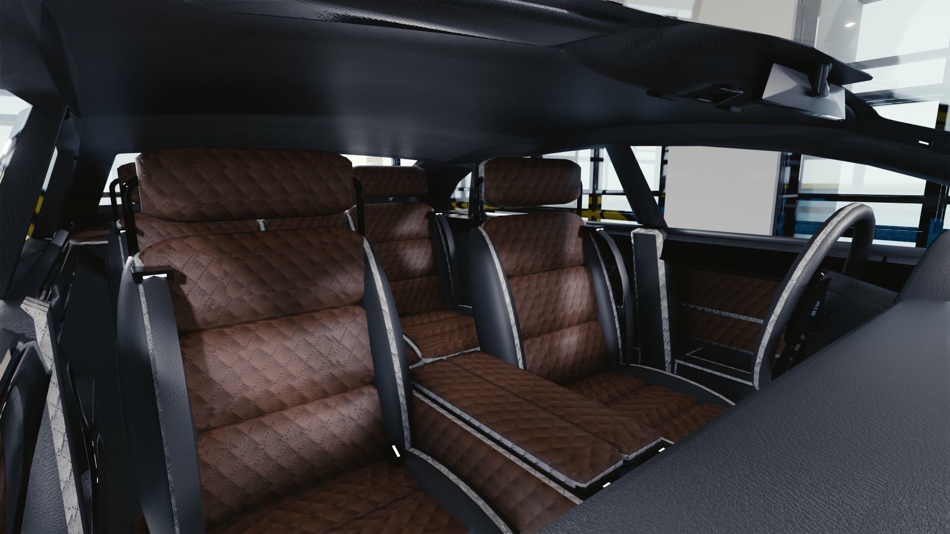 BLENDER EEVEE Brandless Mid Size 4 door sedan Low-poly 3D model_7