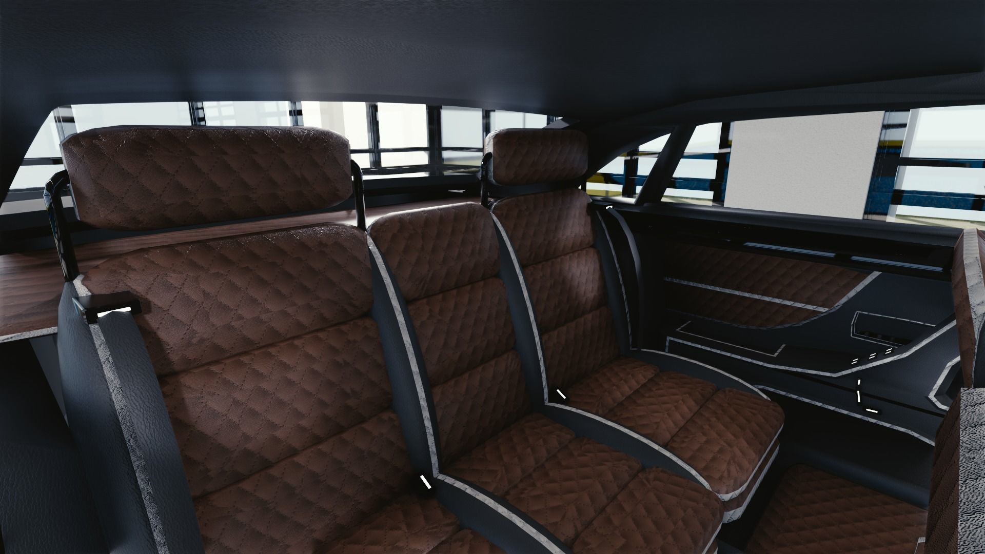 BLENDER EEVEE Brandless Mid Size 4 door sedan Low-poly 3D model_9