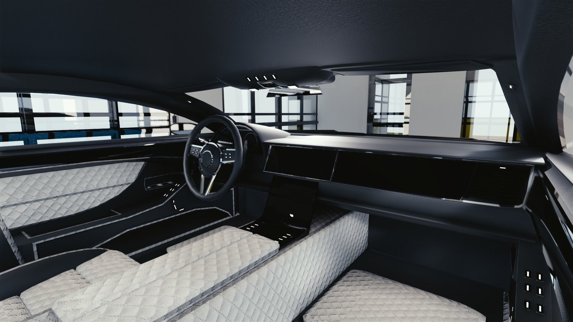 BLENDER EEVEE Brandless Sports GT coupe Low-poly 3D model_6