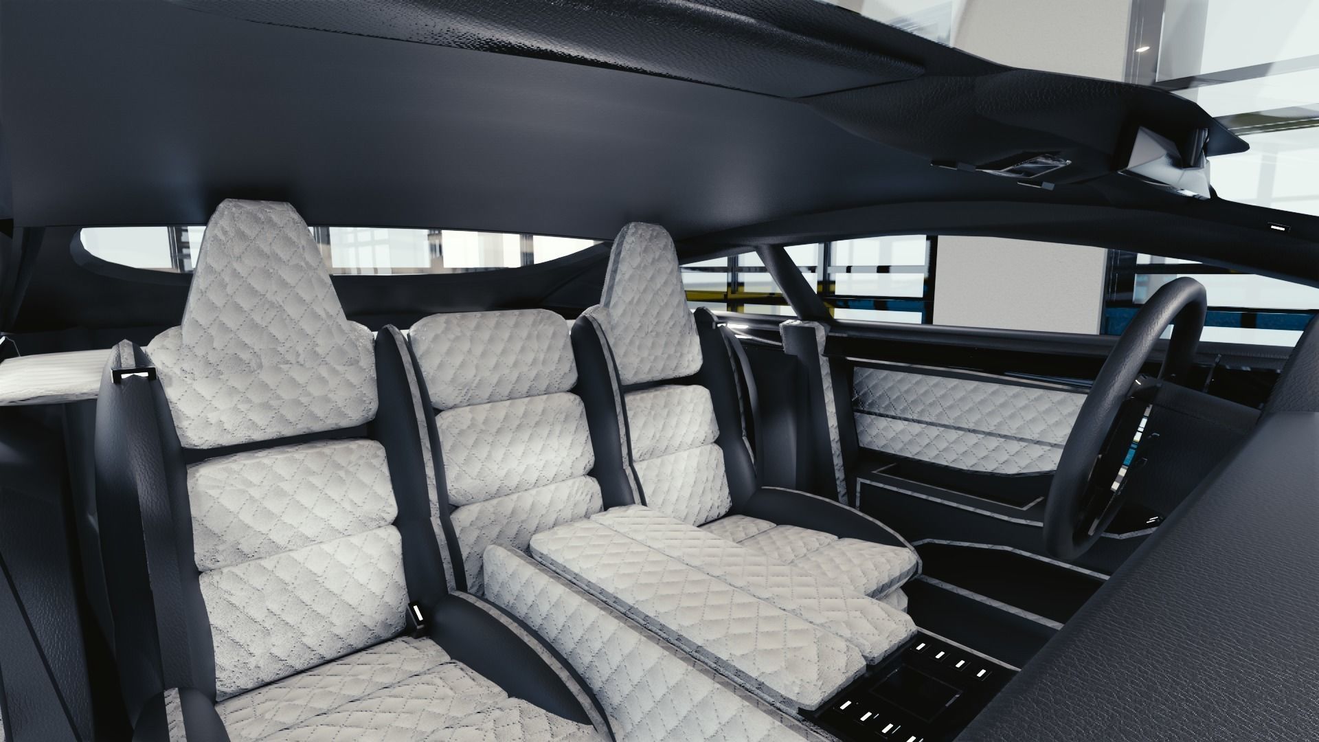 BLENDER EEVEE Brandless Sports GT coupe Low-poly 3D model_7