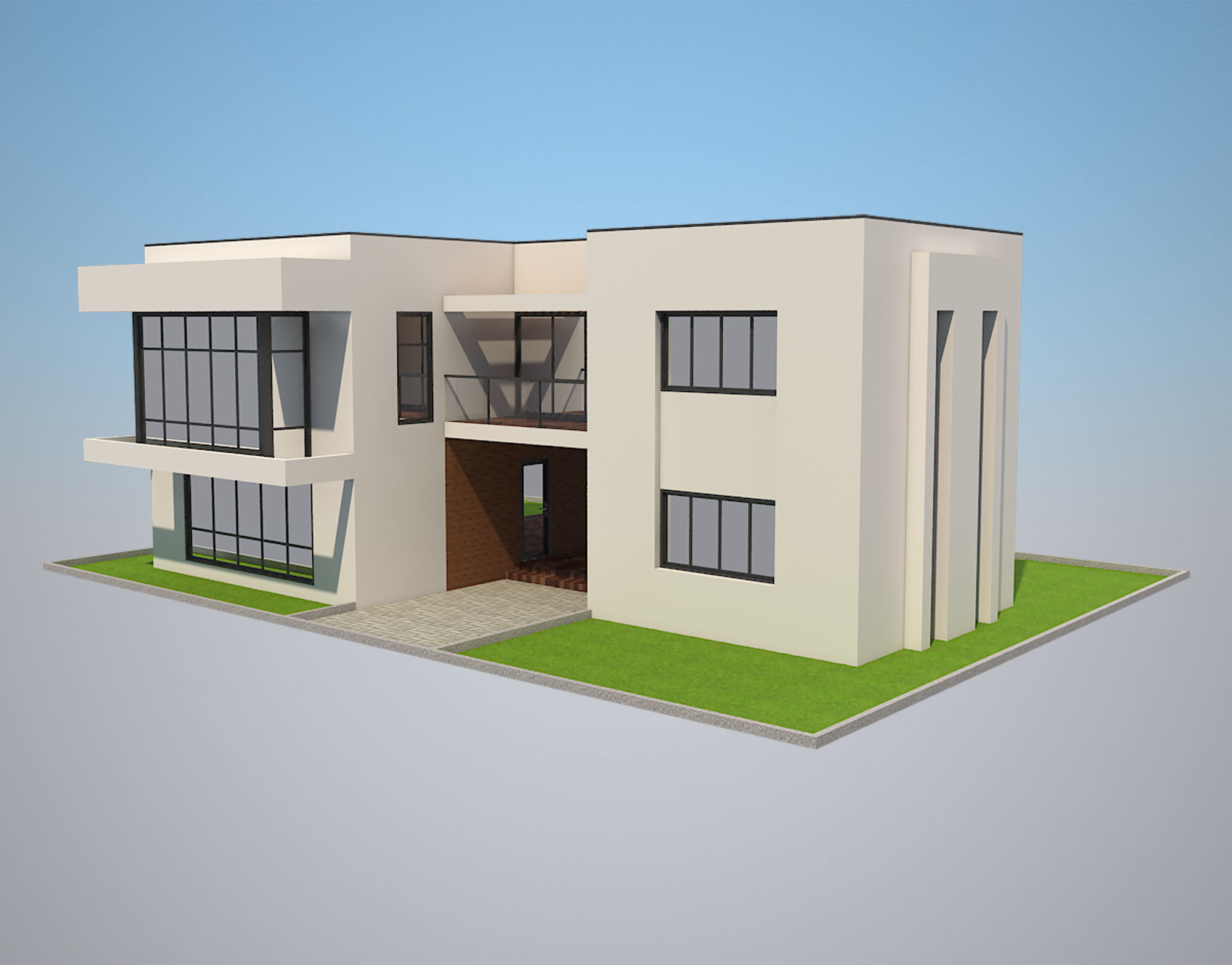 Modern House 8 3D model_1