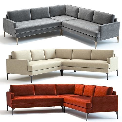 West Elm Andes L-Shaped Sofa 3D model