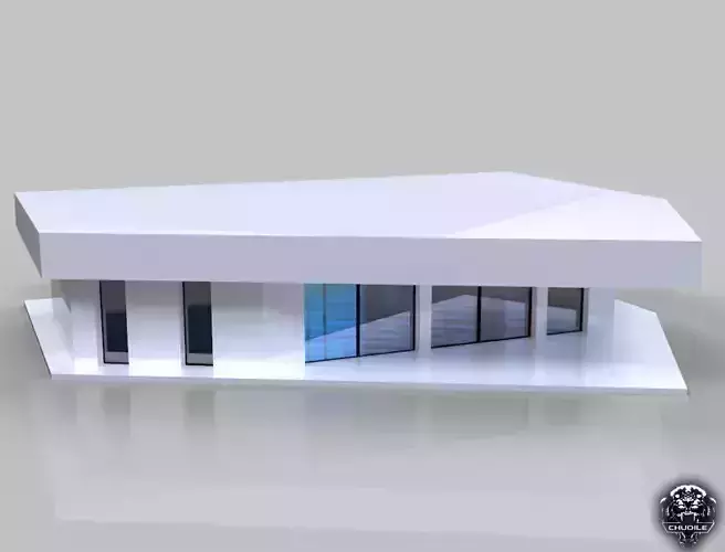 Modern Building Low-poly 3D model