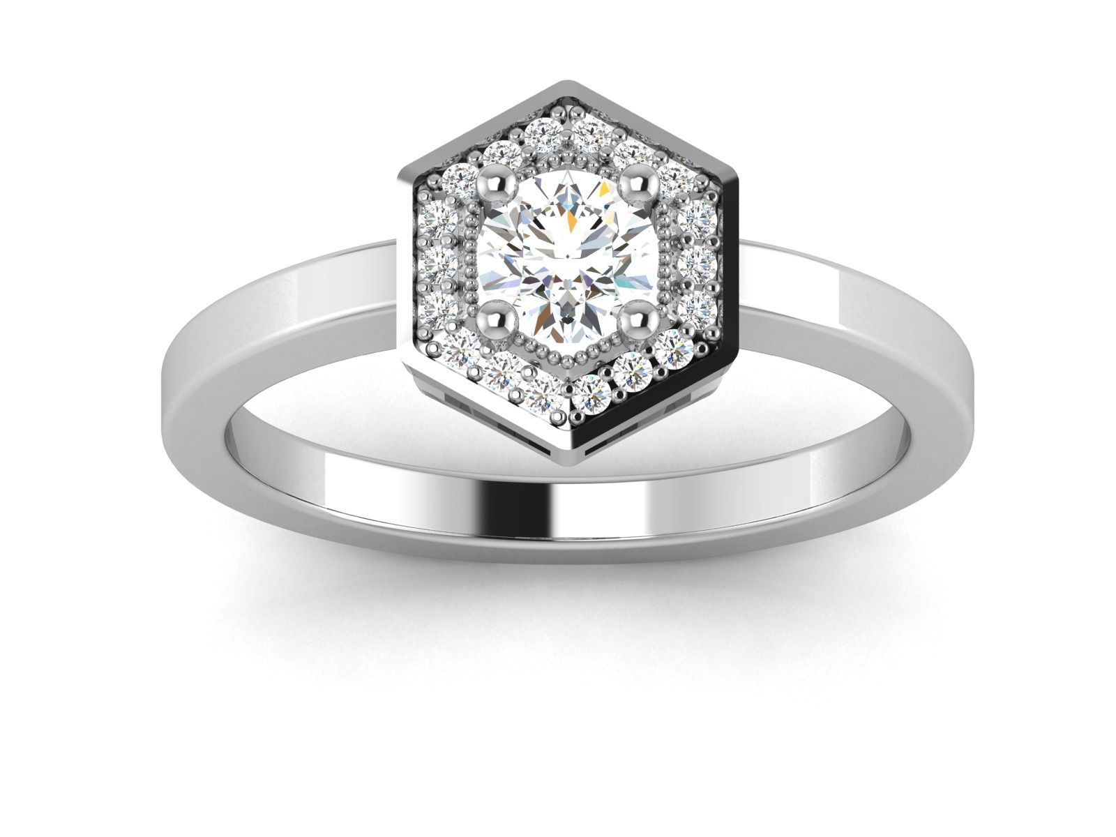 Solitaire ring 3dm stl render detail 3D print model 3D print model_5