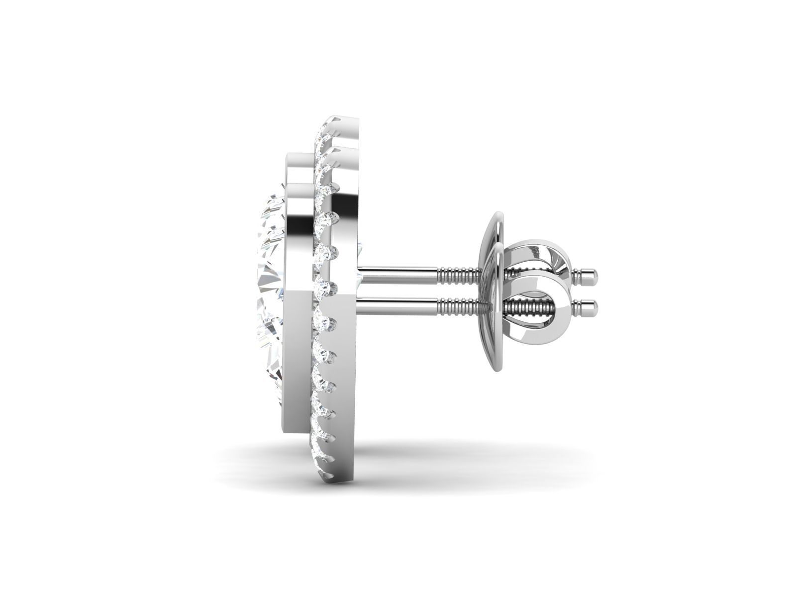 Solitaire earrings 3dm stl render detail 3D print model 3D print model_5