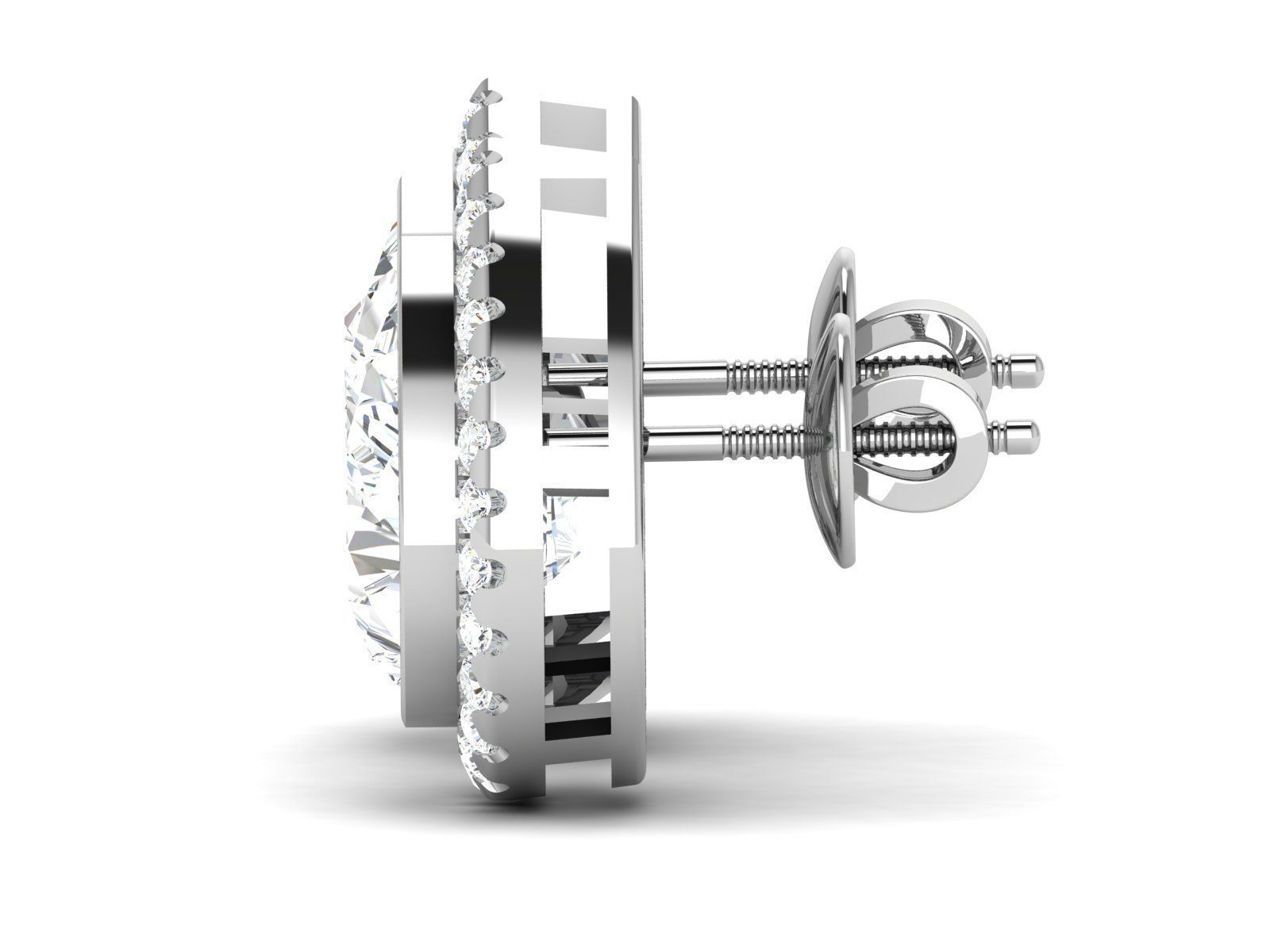 Solitaire earrings 3dm stl render detail 3D print model 3D print model_4