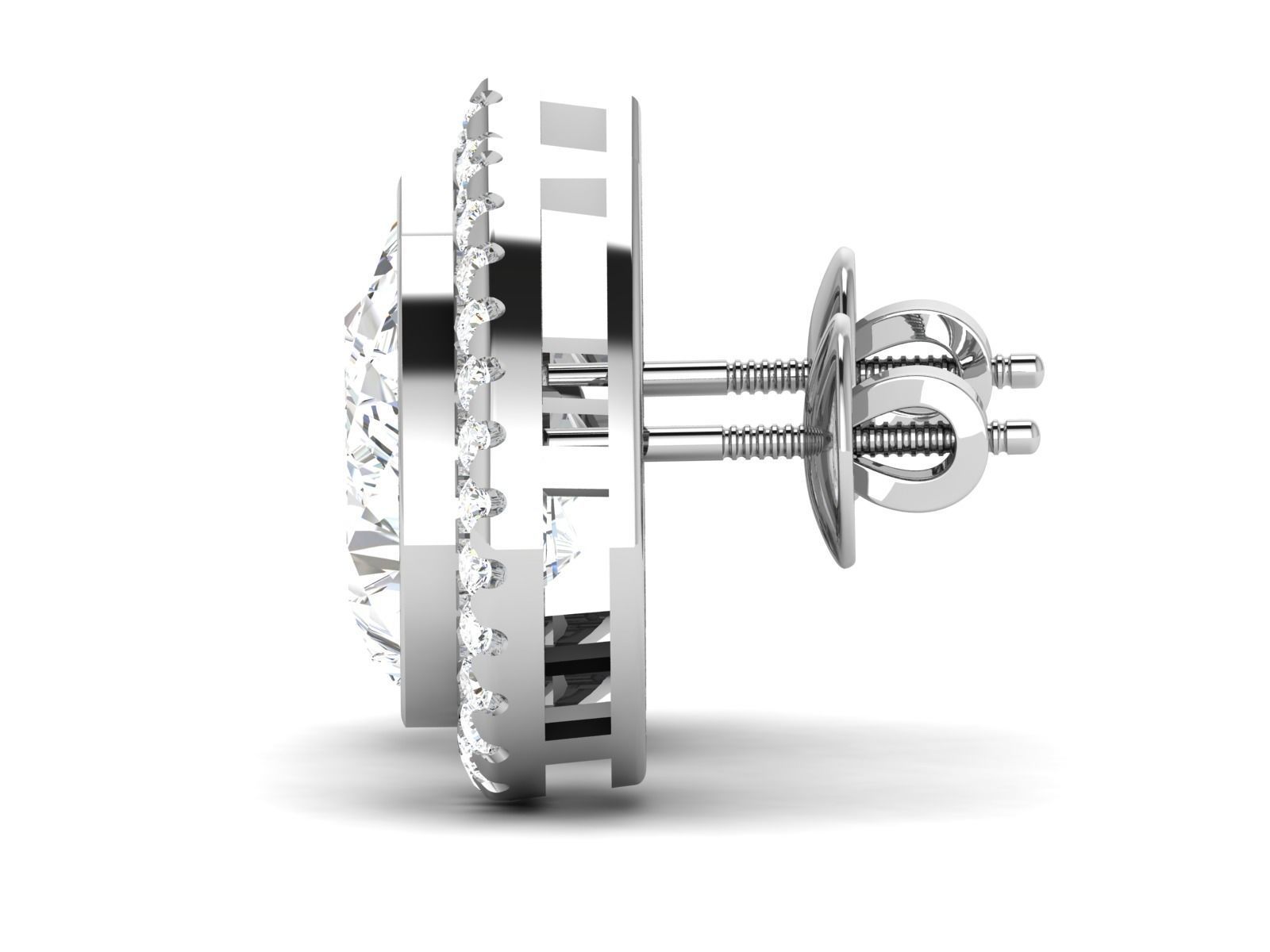 Solitaire earrings 3dm stl render detail 3D print model 3D print model_5