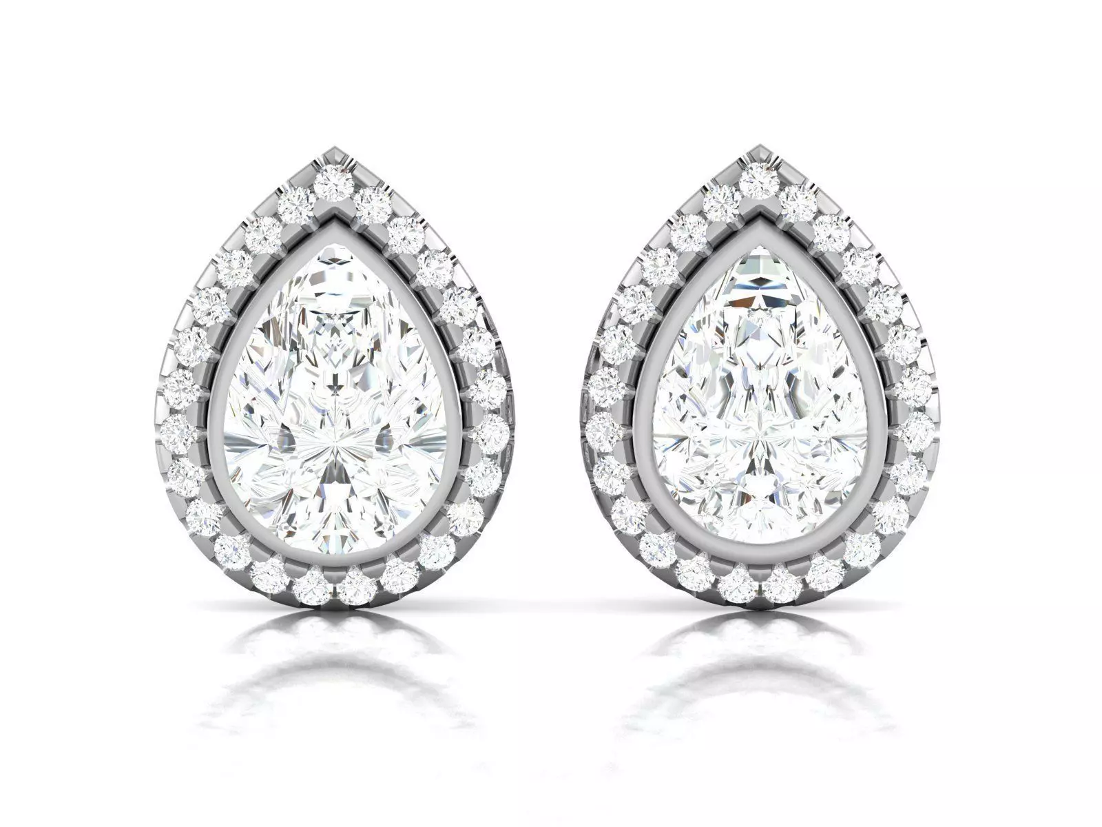 Solitaire earrings 3dm stl render detail 3D print model 3D print model_0