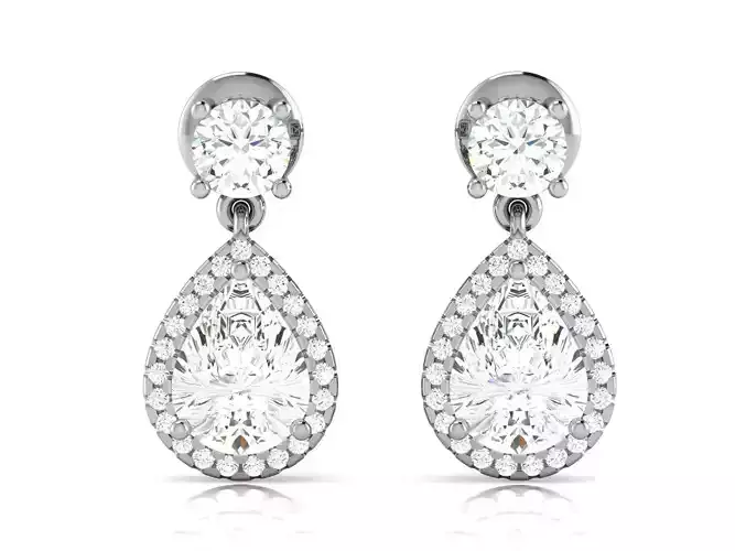 Solitaire earrings 3dm stl render detail 3D print model 3D print model