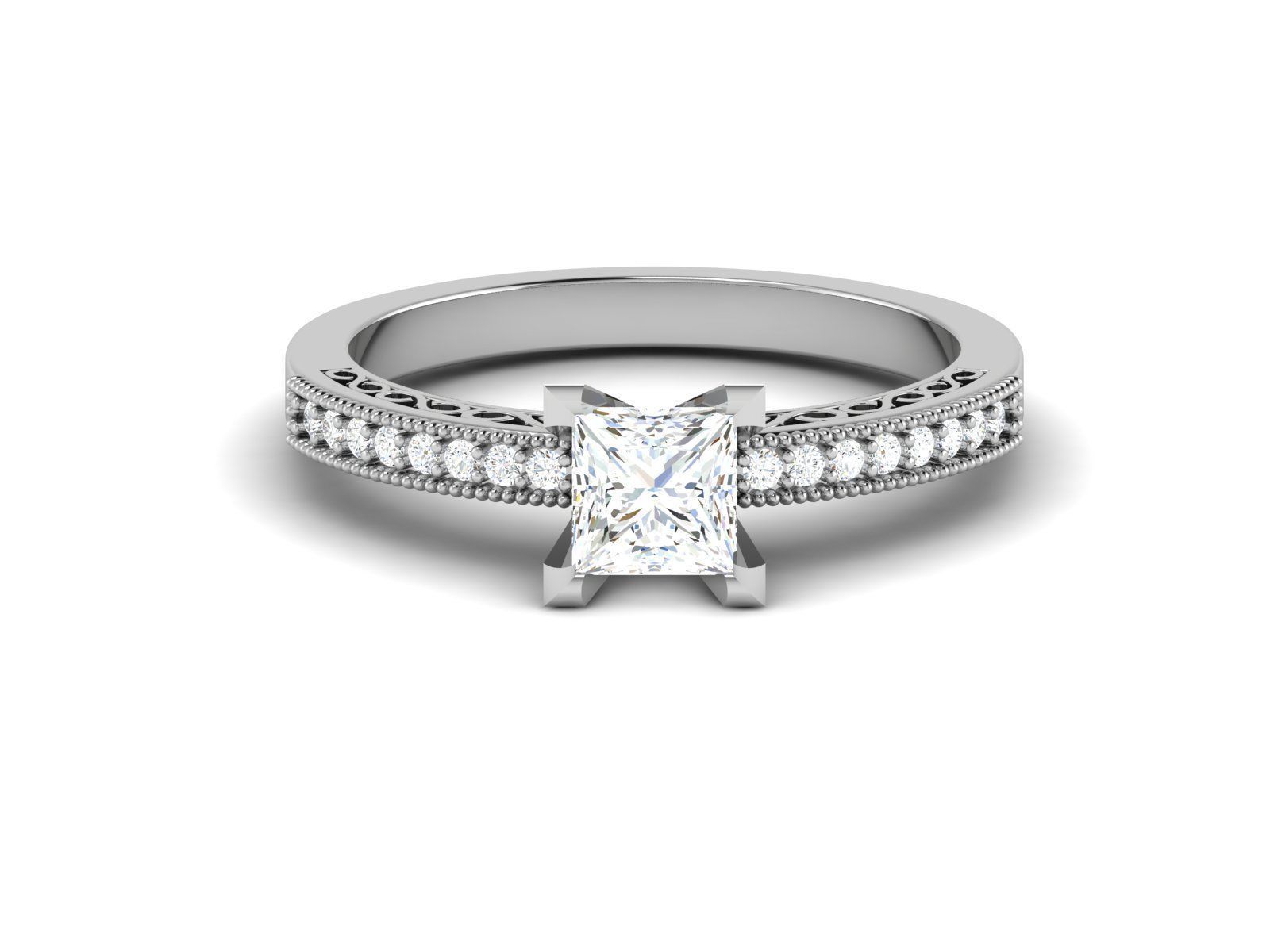 Solitaire ring 3dm stl render detail 3D print model 3D print model_2