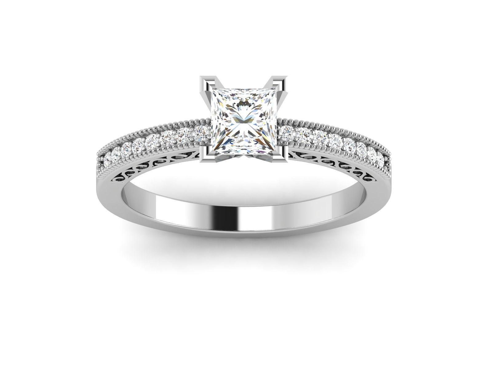 Solitaire ring 3dm stl render detail 3D print model 3D print model_5