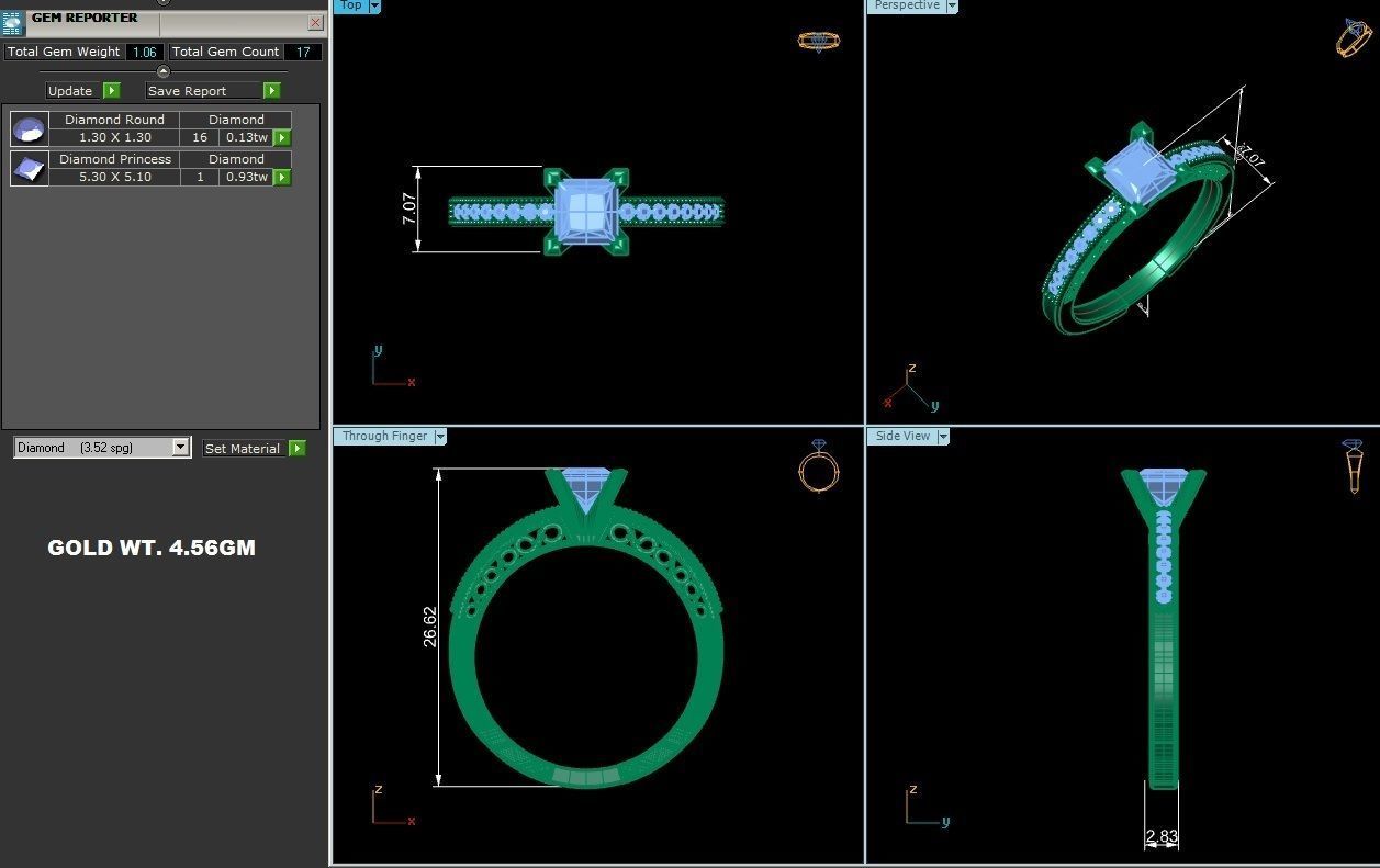 Solitaire ring 3dm stl render detail 3D print model 3D print model_6