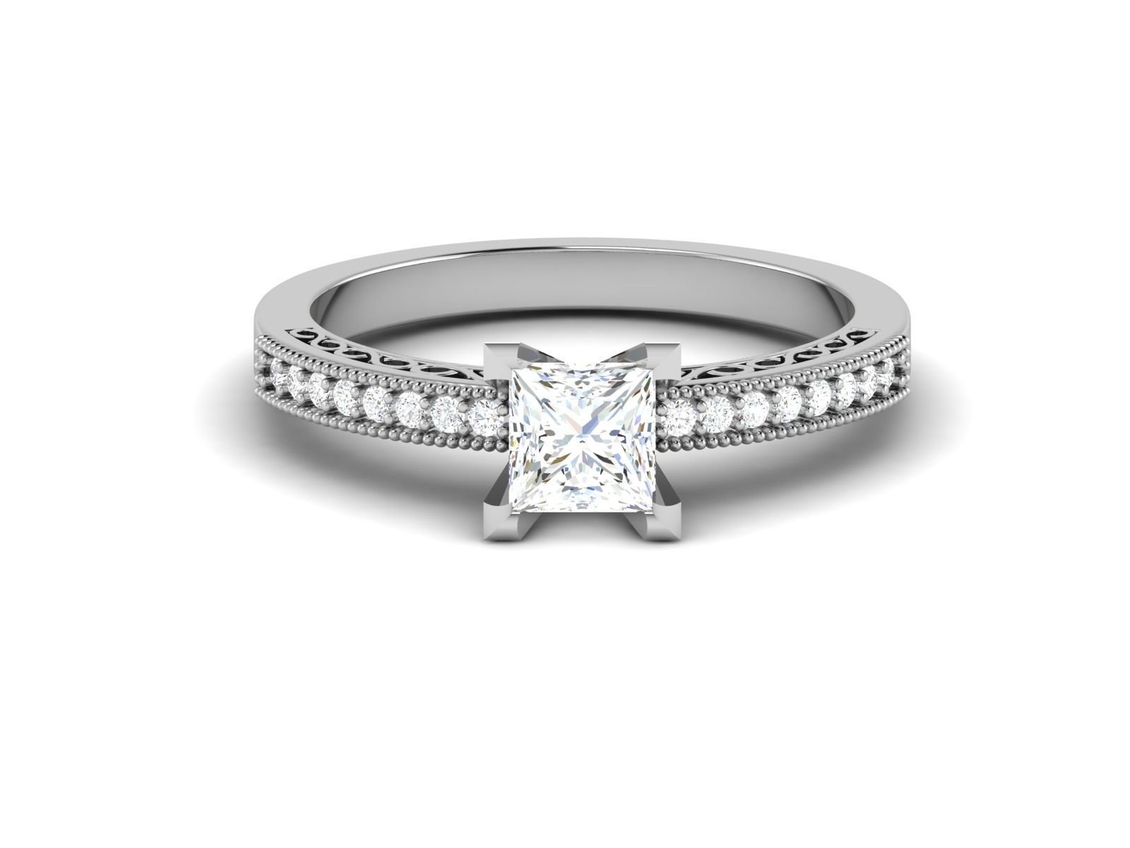 Solitaire ring 3dm stl render detail 3D print model 3D print model_3