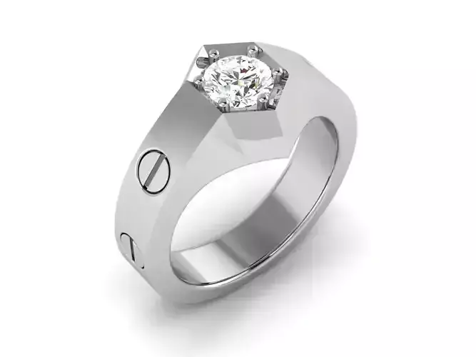 Solitaire ring 3dm stl render detail 3D print model