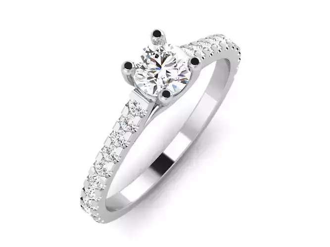 Solitaire ring 3dm stl render detail 3D print model