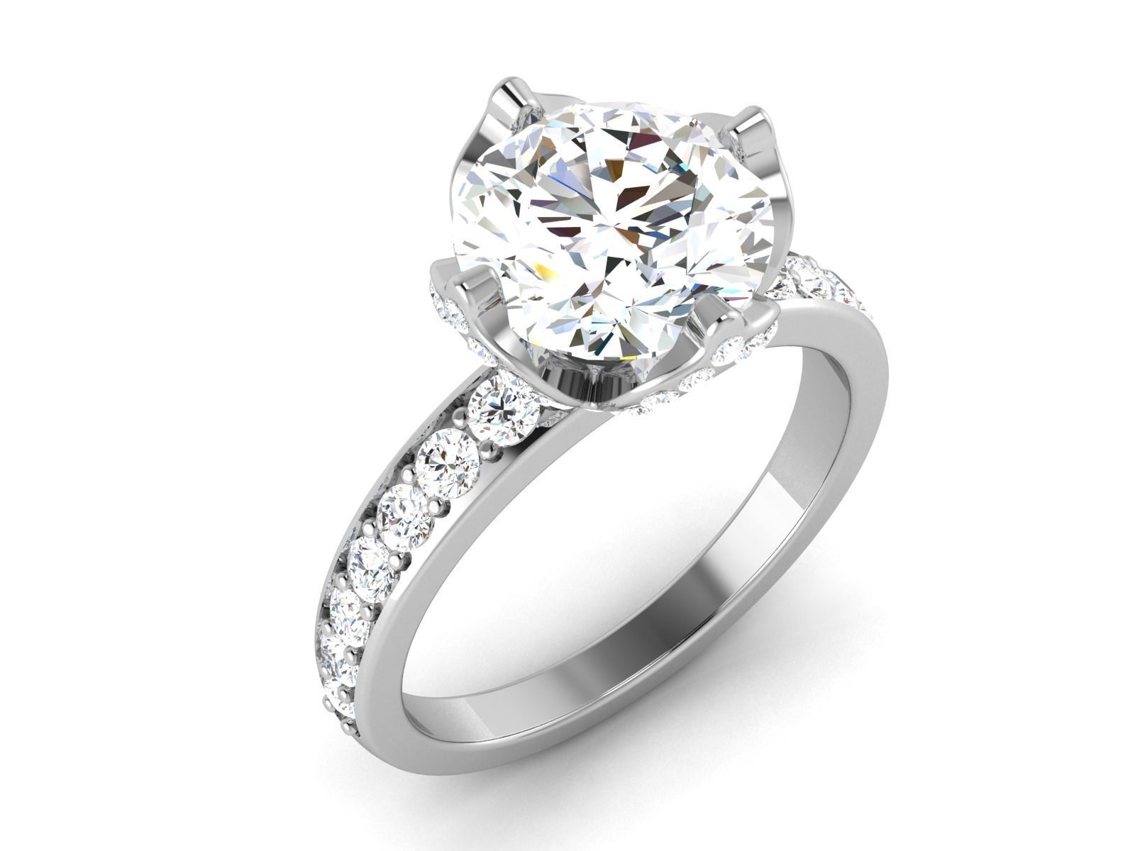 Solitaire ring 3dm stl render detail 3D print model 3D print model_1