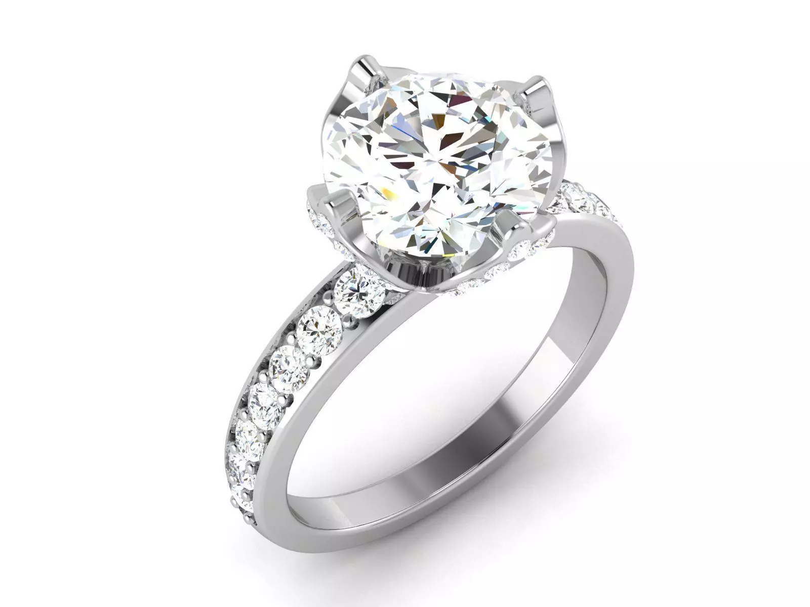 Solitaire ring 3dm stl render detail 3D print model 3D print model_0