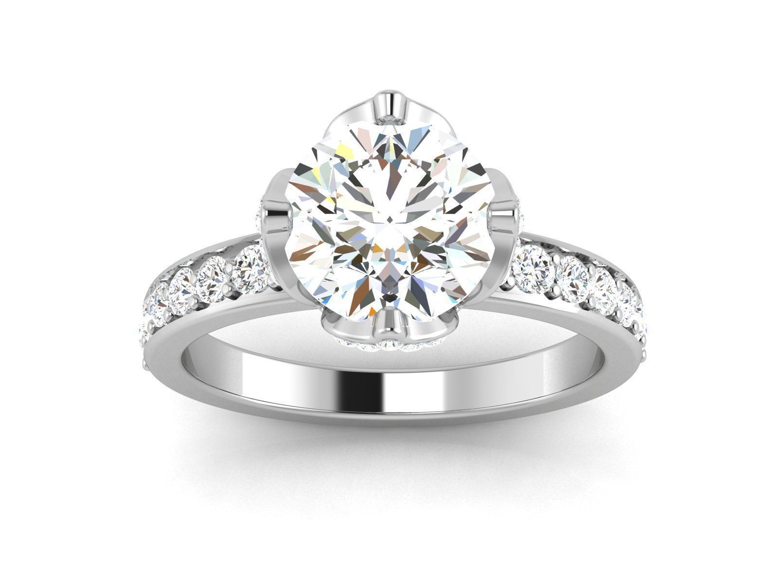 Solitaire ring 3dm stl render detail 3D print model 3D print model_4