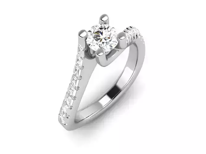 Solitaire ring 3dm stl render detail 3D print model