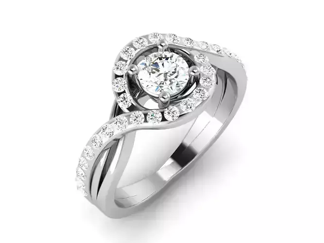 Solitaire ring 3dm stl render detail 3D print model