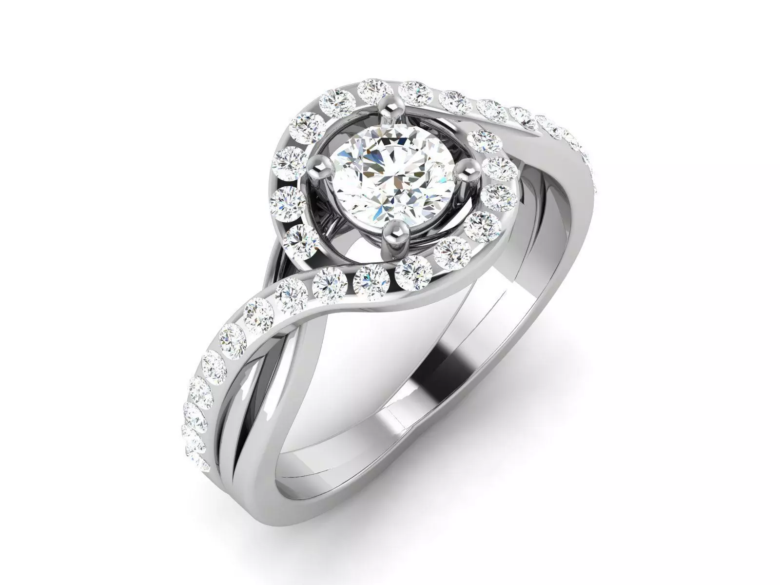 Solitaire ring 3dm stl render detail 3D print model 3D print model_0