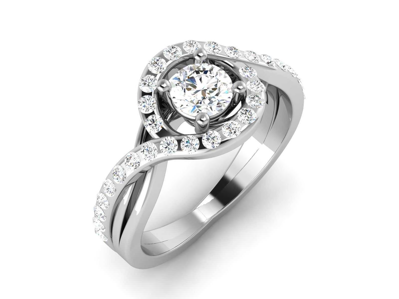 Solitaire ring 3dm stl render detail 3D print model 3D print model_1