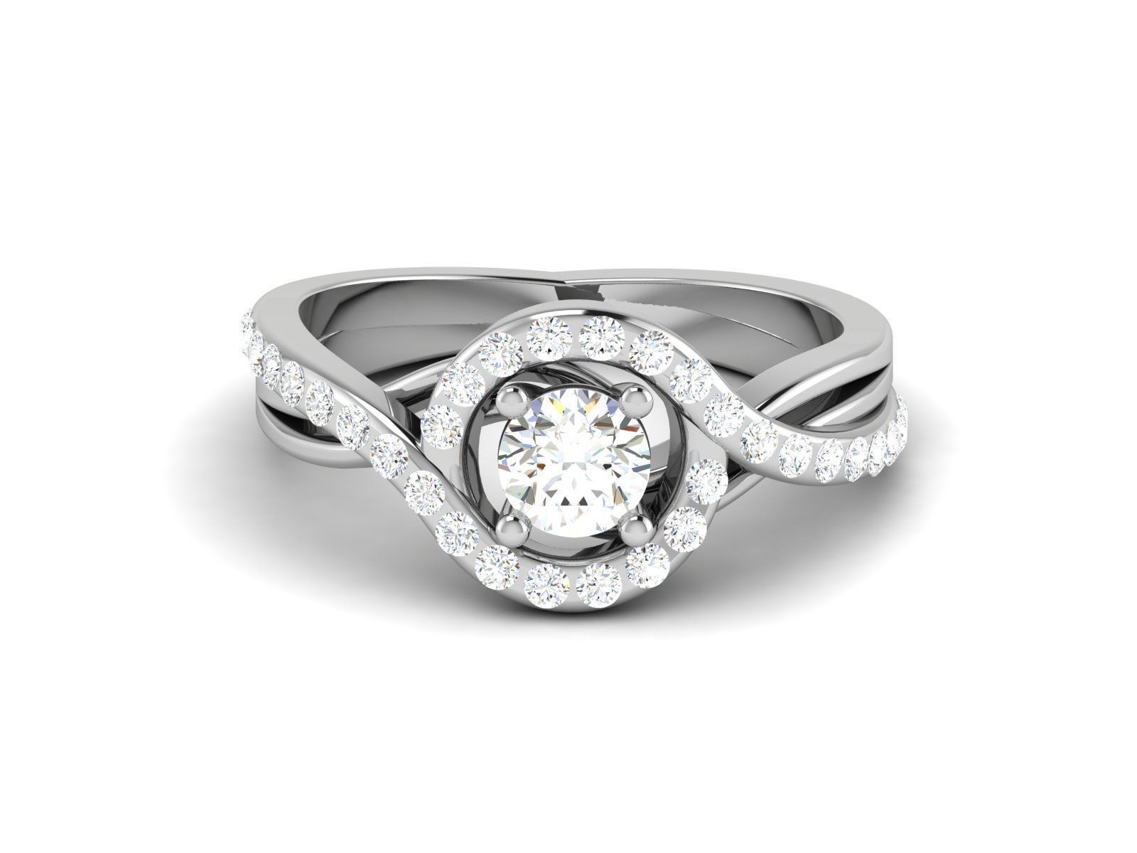 Solitaire ring 3dm stl render detail 3D print model 3D print model_2