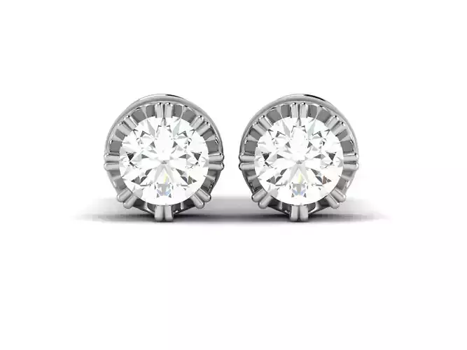 Solitaire earrings 3dm stl render detail 3D print model 3D print model