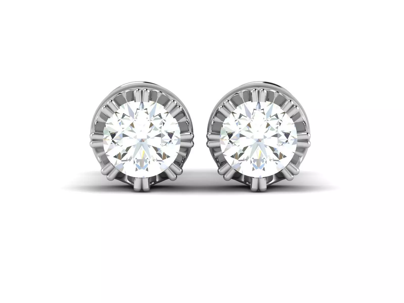 Solitaire earrings 3dm stl render detail 3D print model 3D print model_0