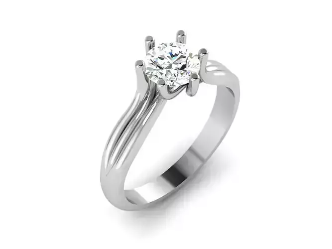 Solitaire ring 3dm stl render detail 3D print model