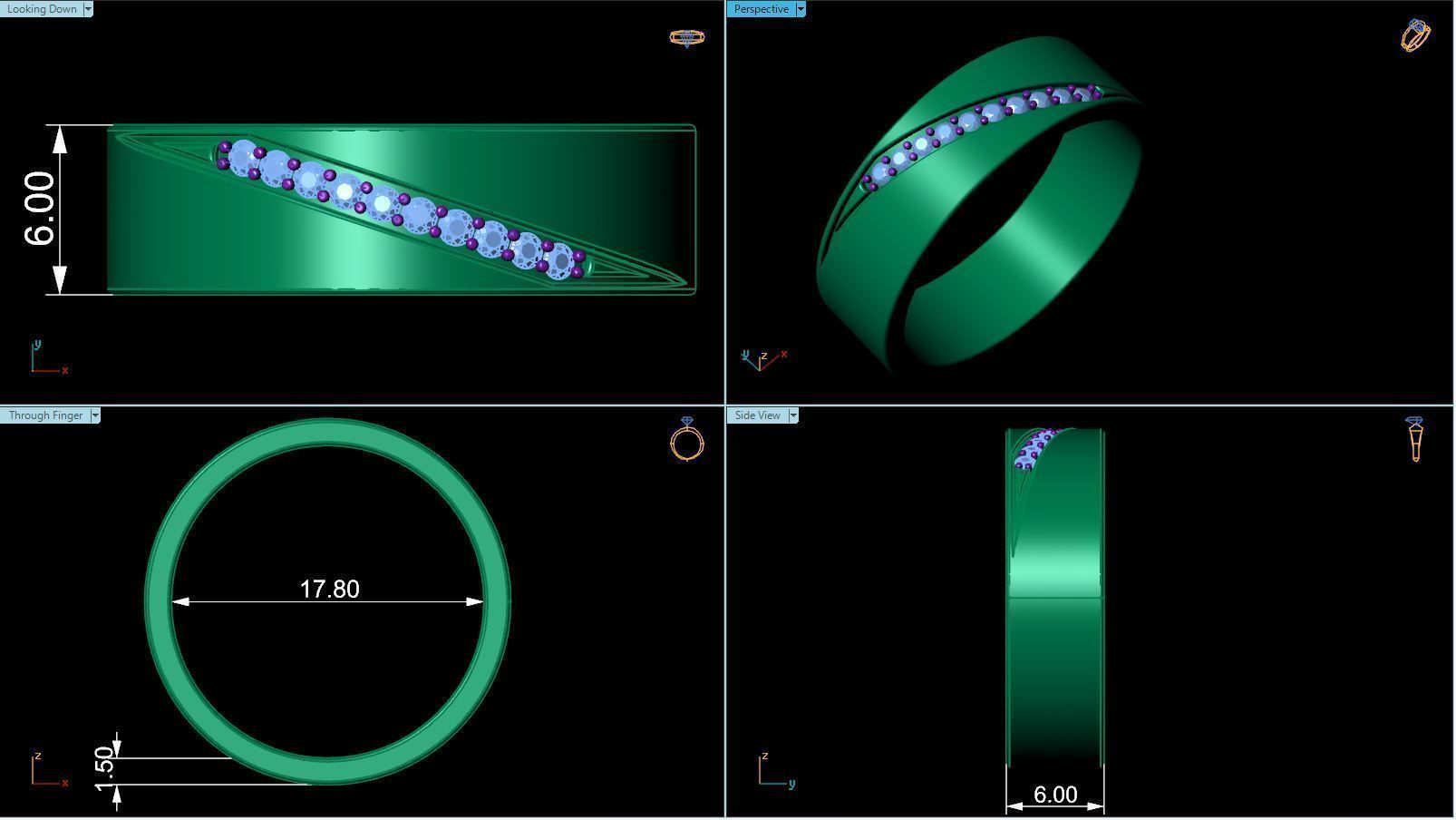 Ring Band R 0025 3D print model_8
