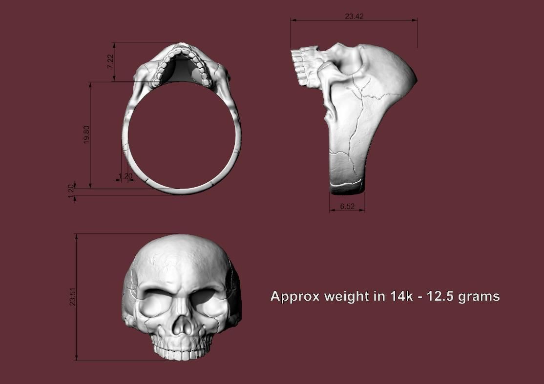 Skull ring 01 3D print model_17