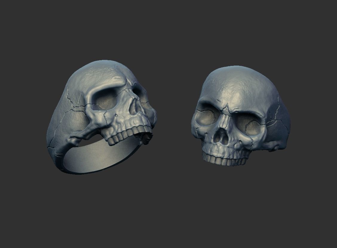 Skull ring 01 3D print model_11