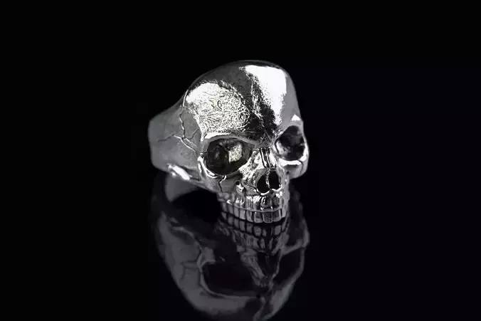 Skull ring 01 3D print model