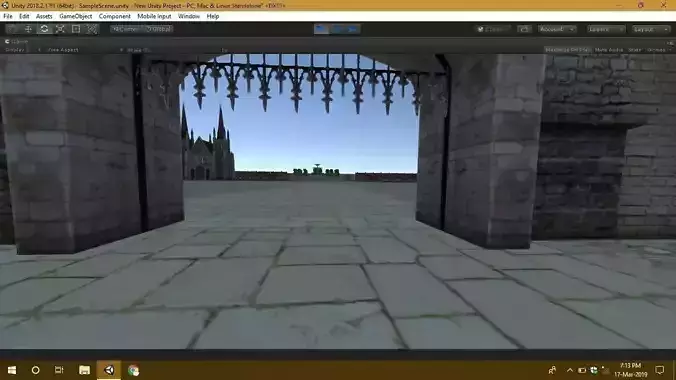 Game Ready environment -2 computer screen showing gate Low-poly 3D model
