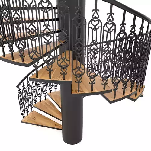Spiral Stairs High detailed 3D model - 6 different angles