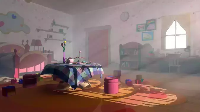 Asset - Cartoons - Bedroom- 03 - 3D Model  3D model
