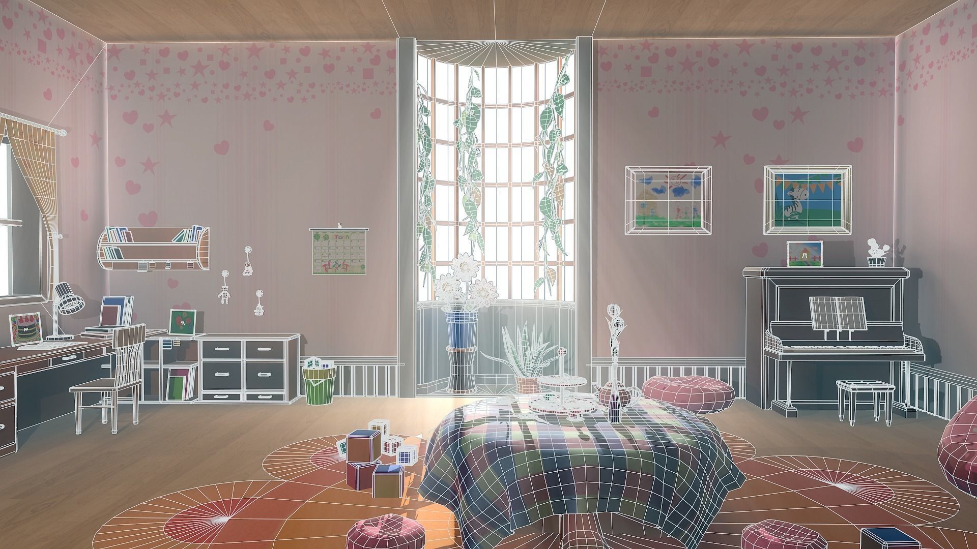 Asset - Cartoons - Bedroom- 03 - 3D Model  3D model_12