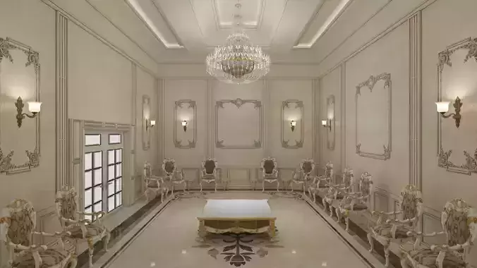 classic interior design of a living room -majlis 3D model