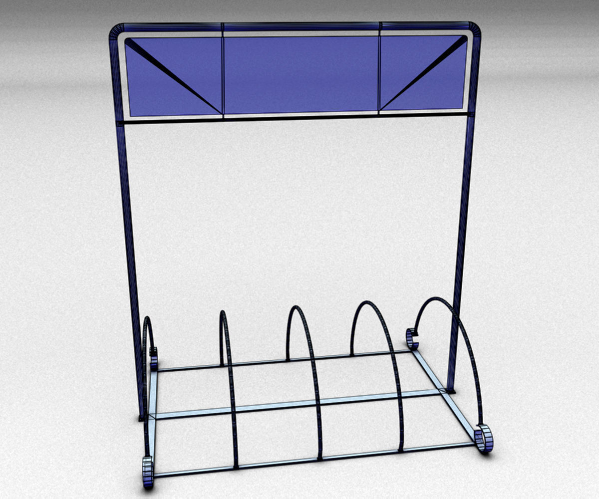 Bicycle Rack Low-poly 3D model_11