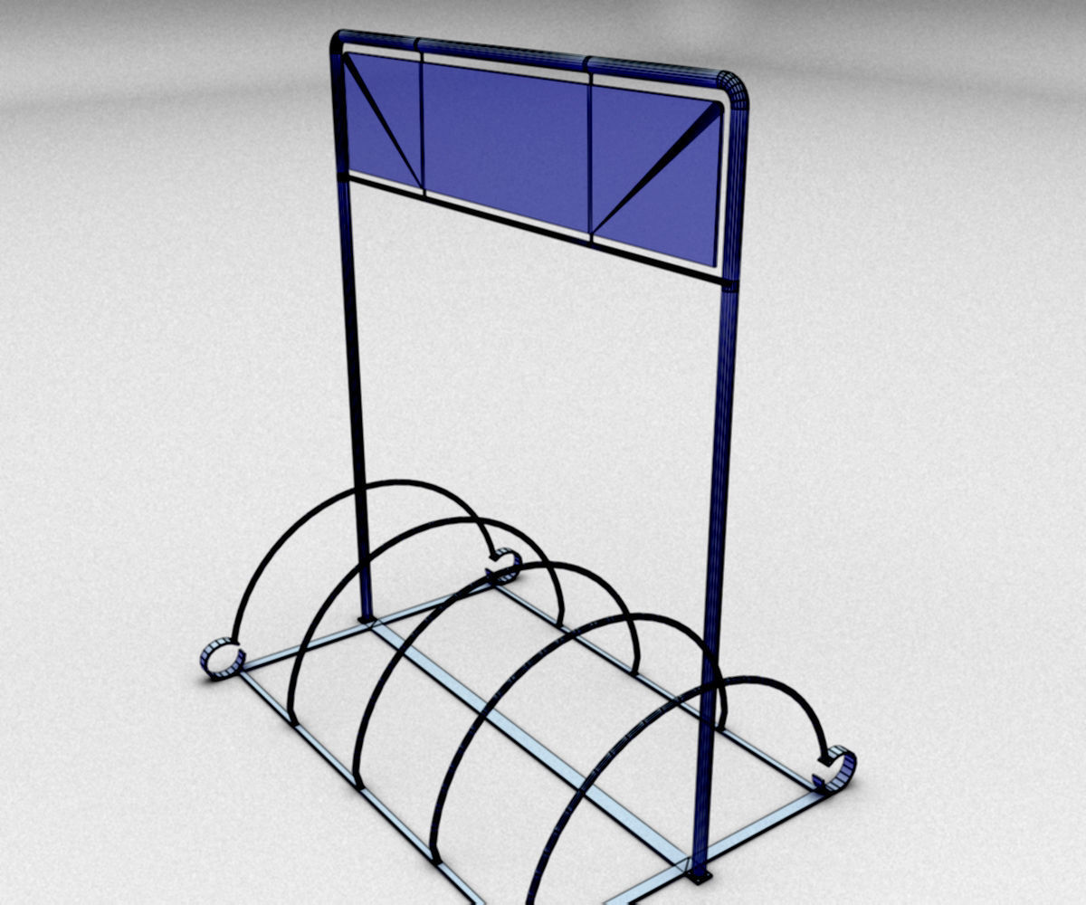 Bicycle Rack Low-poly 3D model_10
