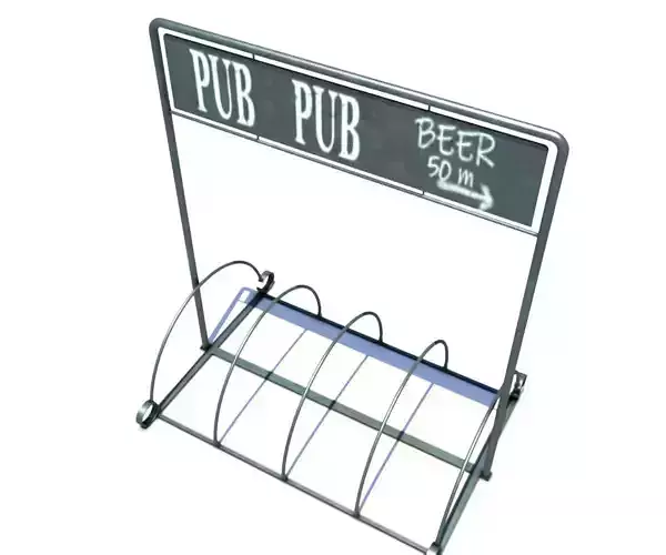 Bicycle Rack Low-poly 3D model