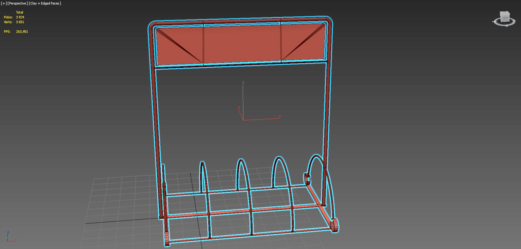 Bicycle Rack Low-poly 3D model_12