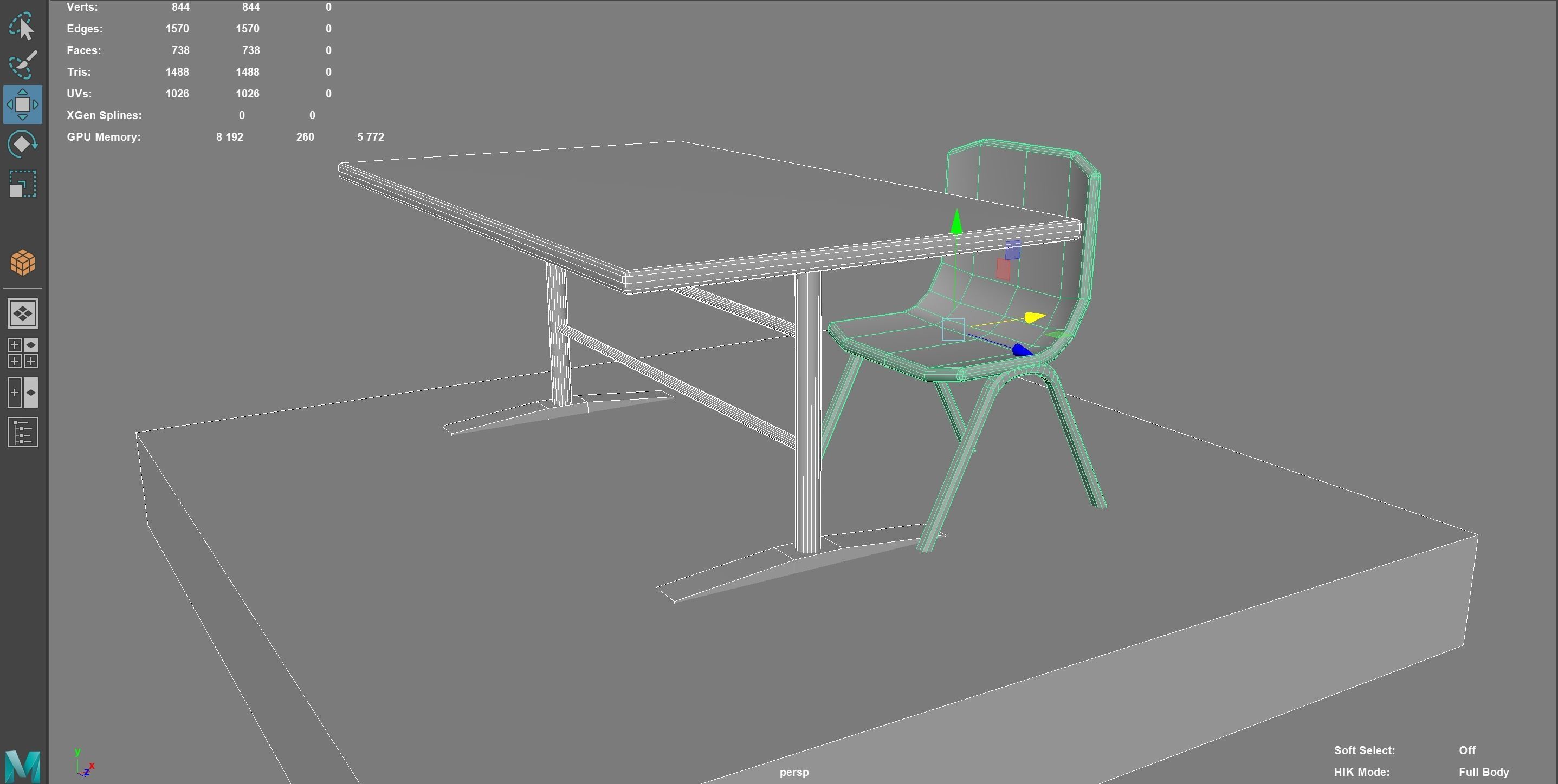 chair set 1 dining table and chairs Low-poly 3D model_4